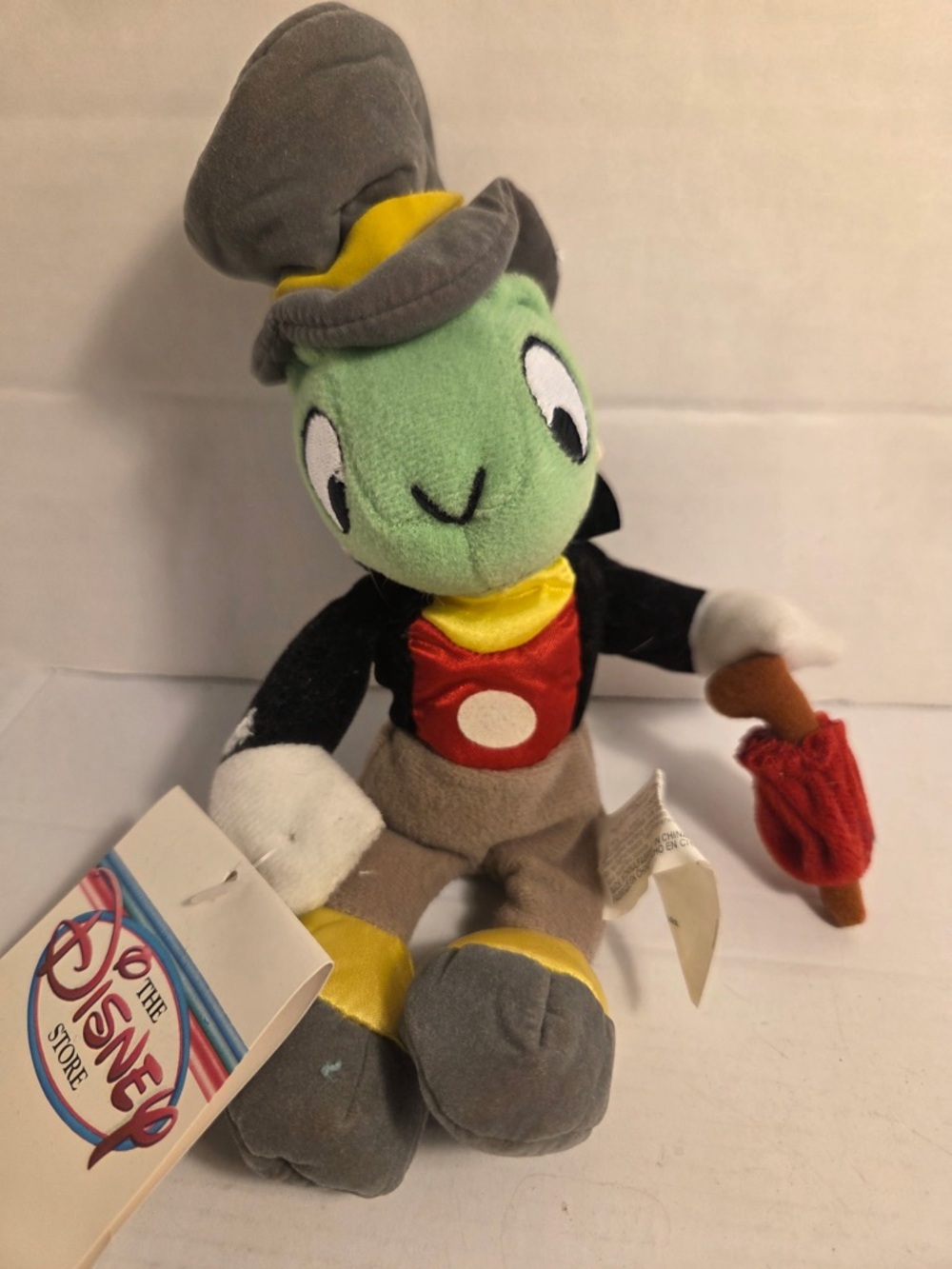 Disney Jiminy Cricket Plush with Red Umbrella Bean Bag Plush Pinocchio